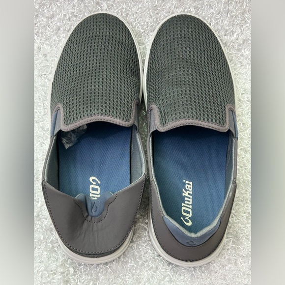 OluKai Mens Size 9 Dark Grey Mesh Upper Slip On Sneakers Lae’ahi - Picture 9 of 10